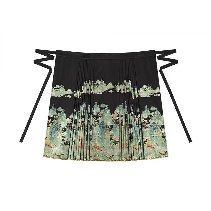 Chinese Hanfu Ming Dynasty Mamian Skirt - Qian Li - Jianxi Hanfu