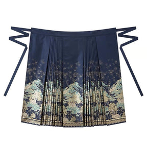Chinese Hanfu Ming Dynasty Mamian Skirt - Qing Shan - Jianxi Hanfu