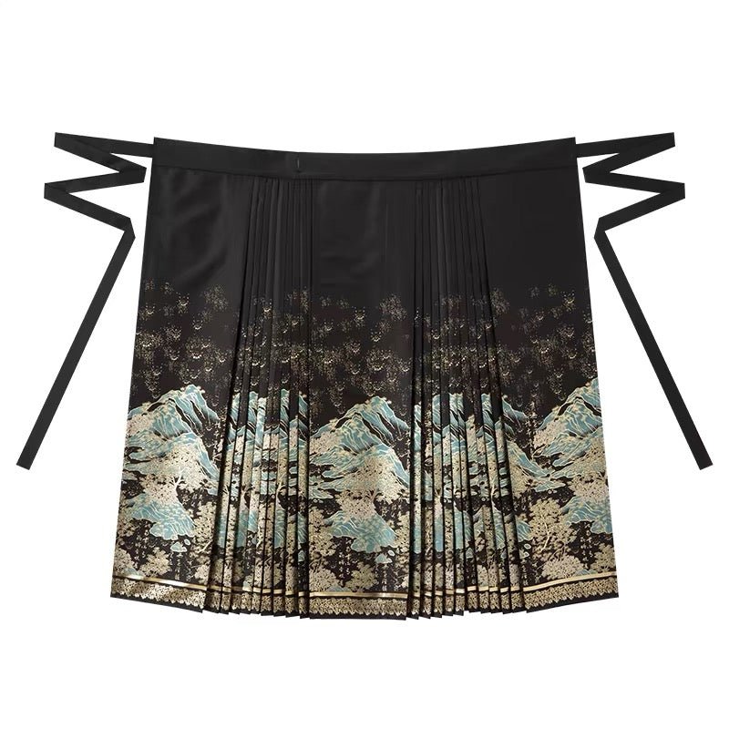 Chinese Hanfu Ming Dynasty Mamian Skirt - Qing Shan - Jianxi Hanfu