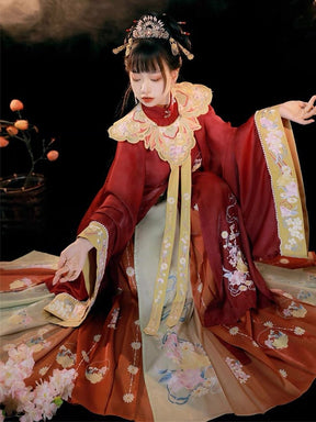 Chinese Hanfu red long shirt summer clothing - Jianxi Hanfu
