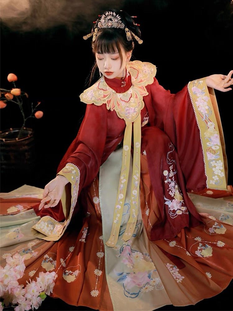 Chinese Hanfu red long shirt summer clothing - Jianxi Hanfu