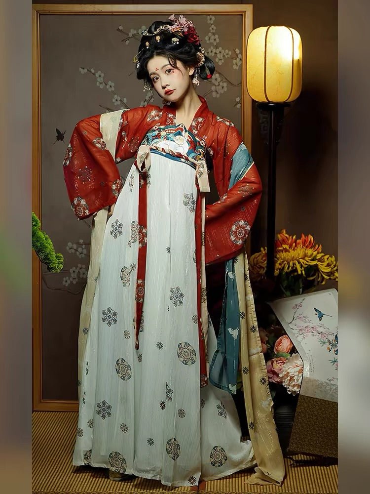 Chinese Hanfu Tang Dynasty Summer Ruqun - Liu Jin Ye Yan - Jianxi Hanfu