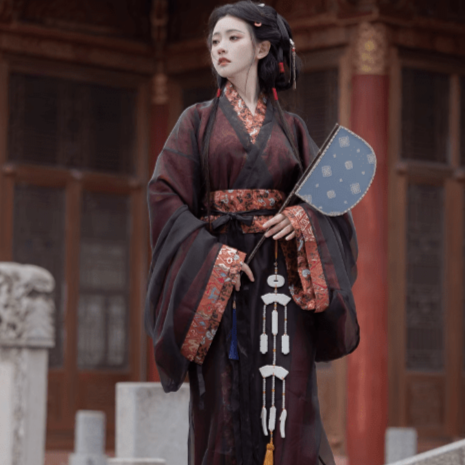 Chinese Hanfu Warring States Period Zhiju Robe - Jianxi Hanfu