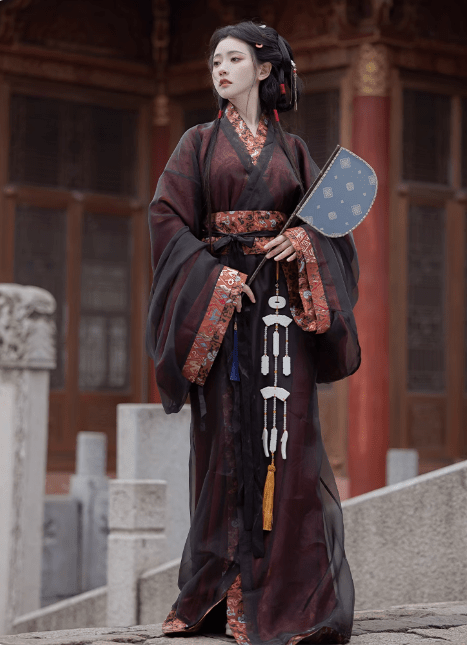 Chinese Hanfu Warring States Period Zhiju Robe - Jianxi Hanfu