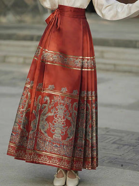 Chinese Ming Clothing Mamian Skirt Wedding Dress - Jianxi Hanfu