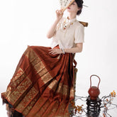Chinese Ming Dynasty Clothing Mamian Skirt Wedding Dress - Jianxi Hanfu