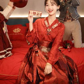 Chinese Ming Dynasty Clothing Wedding Dress - Sui Sui Yu Gong - Jianxi Hanfu