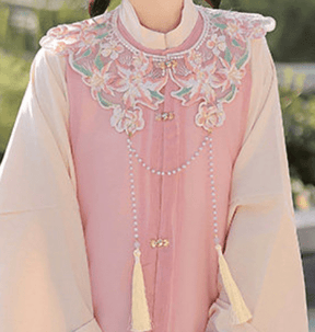 chinese women's pink green yunjian cloud collar - Jianxi hanfu