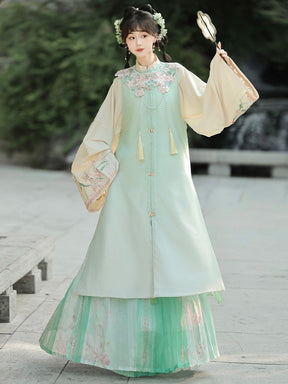 Chinese women's green mamianqun bijia - jianxi Hanfu