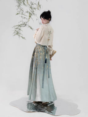 Chinese Ming Dynasty Mamian Skirt - Chui Si Mo Li - Jianxi Hanfu