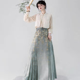Chinese Ming Dynasty Mamian Skirt - Chui Si Mo Li - Jianxi Hanfu