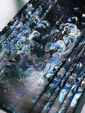 Chinese Ming Dynasty Mamian Skirt - Guan Cang Hai - Jianxi Hanfu