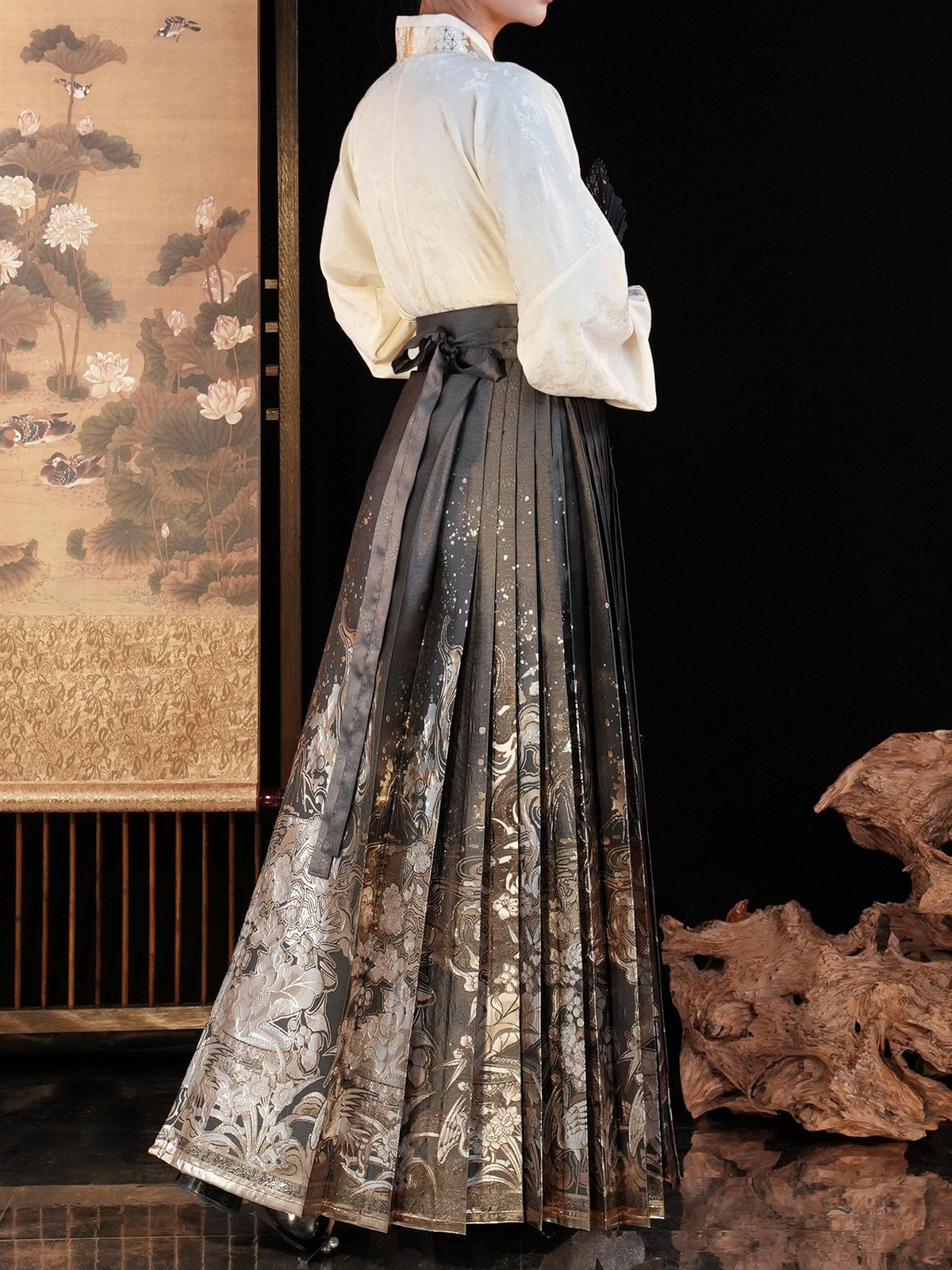 Chinese Ming Dynasty Mamian Skirt - Jin Lin Yan - Jianxi Hanfu