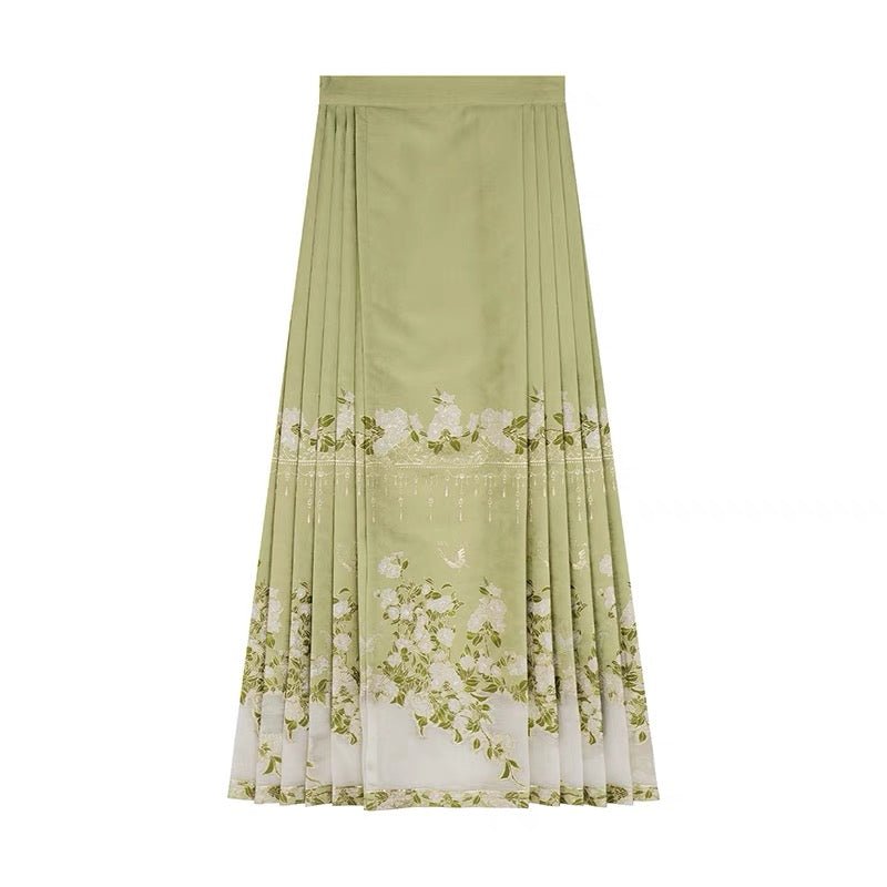 Chinese Ming Dynasty Mamian Skirt - Li Hua Song - Jianxi Hanfu