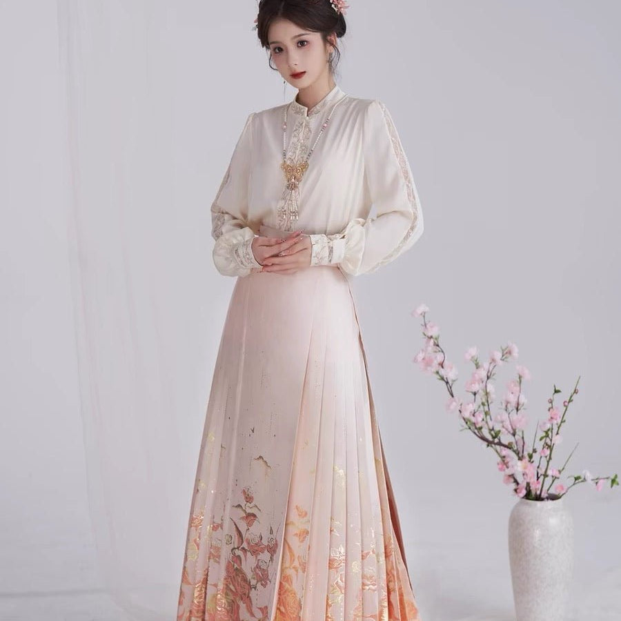 Chinese Ming Dynasty Mamian Skirt -Jianxi Hanfu