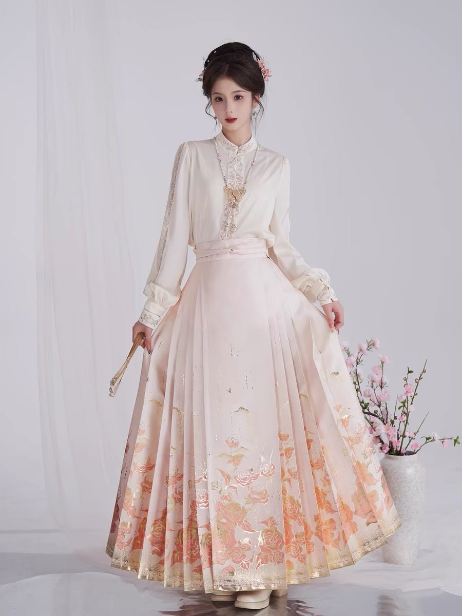 Chinese Ming Dynasty Mamian Skirt - Liu Jin Mei Gui - Jianxi Hanfu