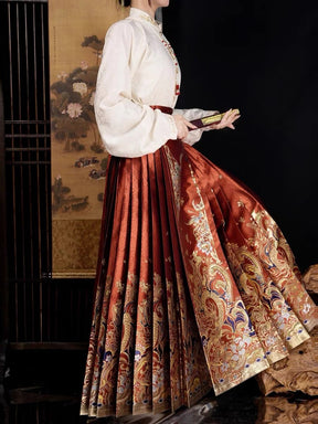 girls' dress Ming Dynasty Mamian Skirt - Jianxi Hanfu