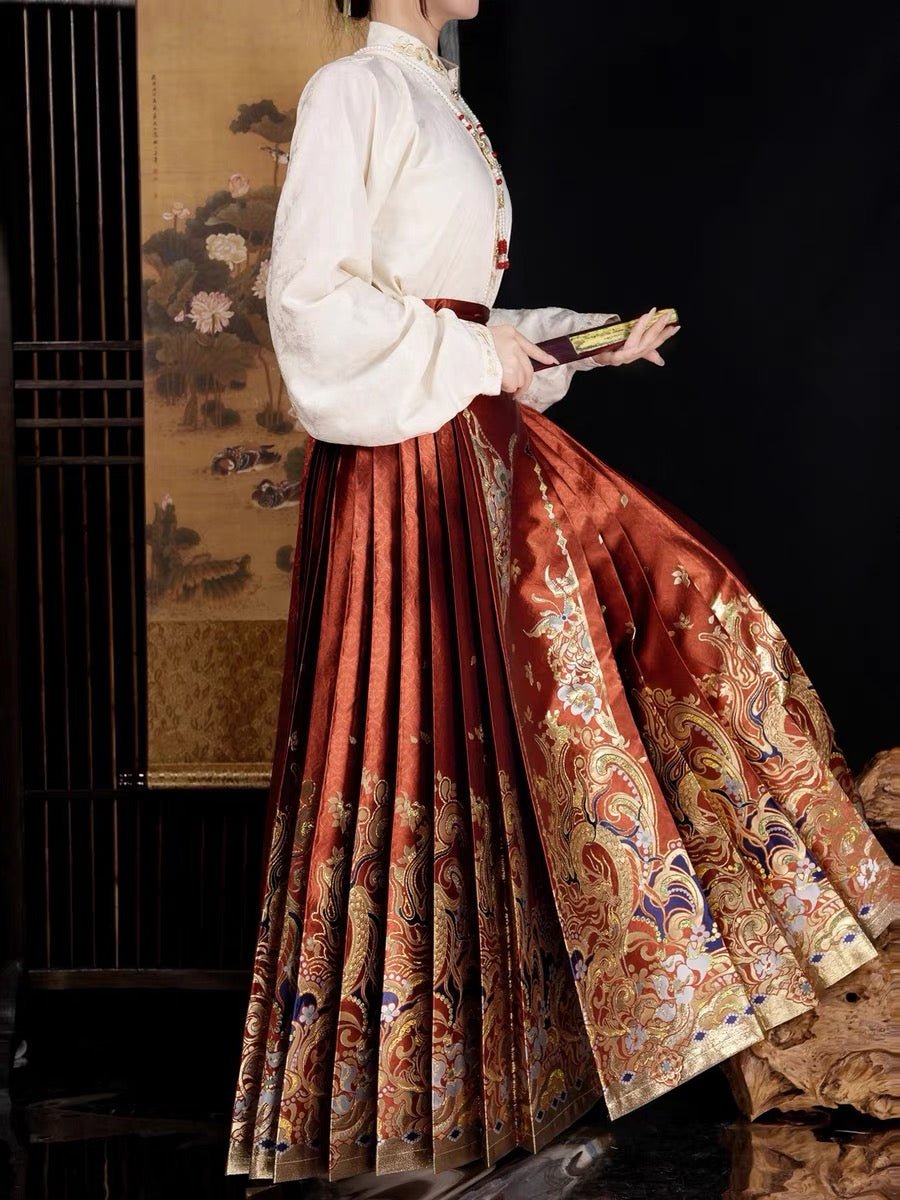 girls' dress Ming Dynasty Mamian Skirt - Jianxi Hanfu