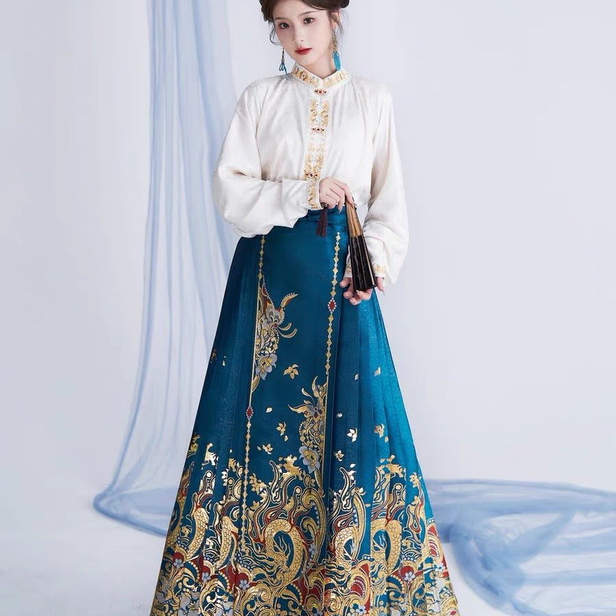 mamianqun Ming Dynasty Mamian Skirt - Jianxi Hanfu
