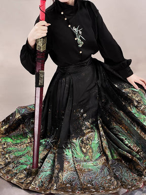 women's clothes ming dynasy mamian skirt-Jianxi Hanfu