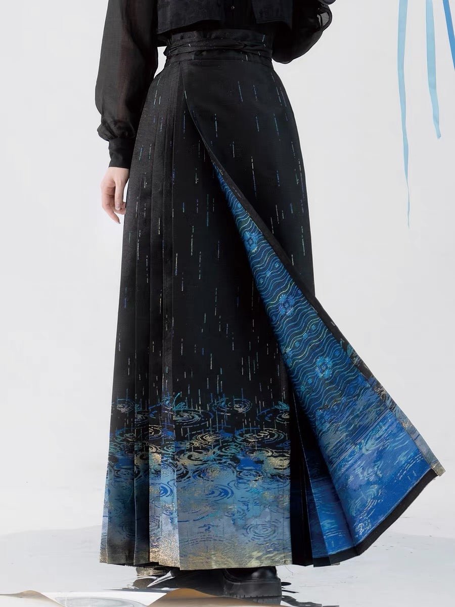 Chinese Ming Dynasty Mamian Skirt - Ting Yu - Jianxi Hanfu
