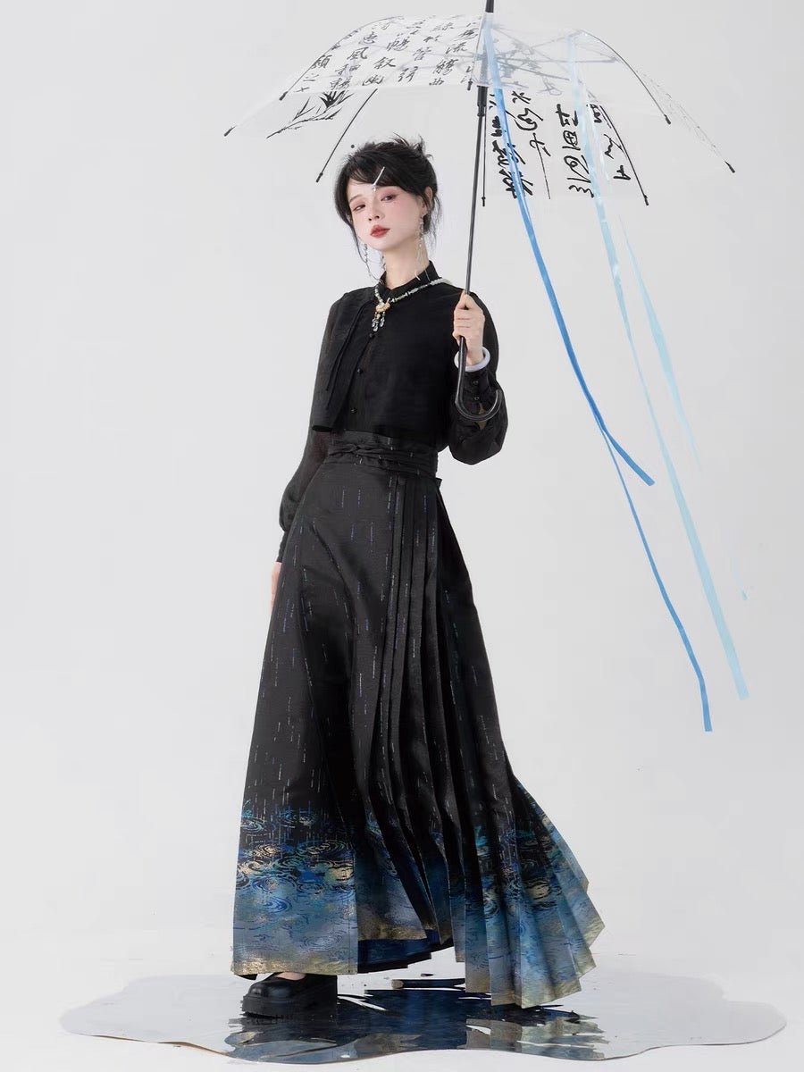 Chinese Ming Dynasty Mamian Skirt - Ting Yu - Jianxi Hanfu