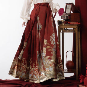 Chinese Ming Dynasty Mamian Skirt Wedding Dress - Yi Tang Di Yue - Jianxi Hanfu