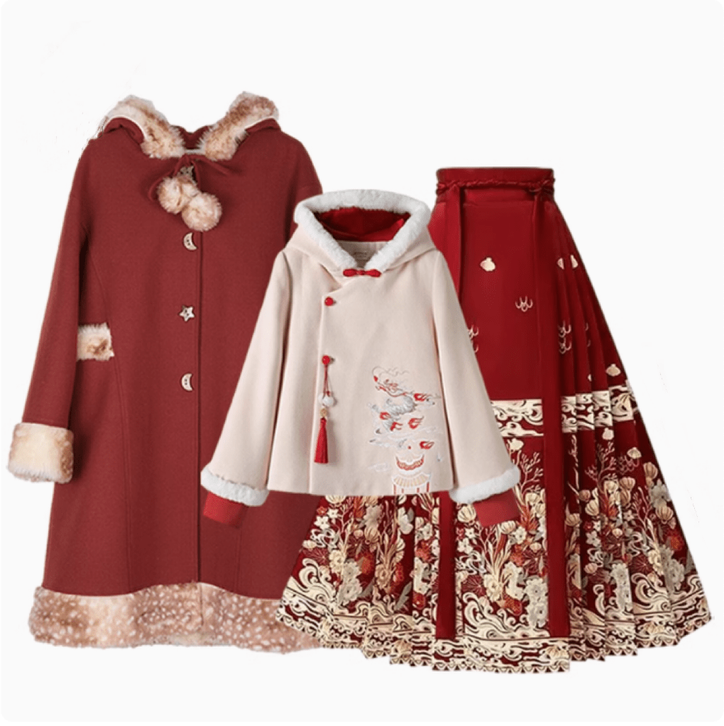Chinese Modern Hanfu Christmas New Year dress - Jianxi Hanfu
