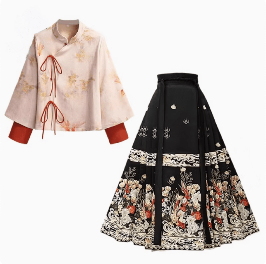 Chinese Modern Hanfu Horse face skirt for New Year and Xmas - Jianxi Hanfu