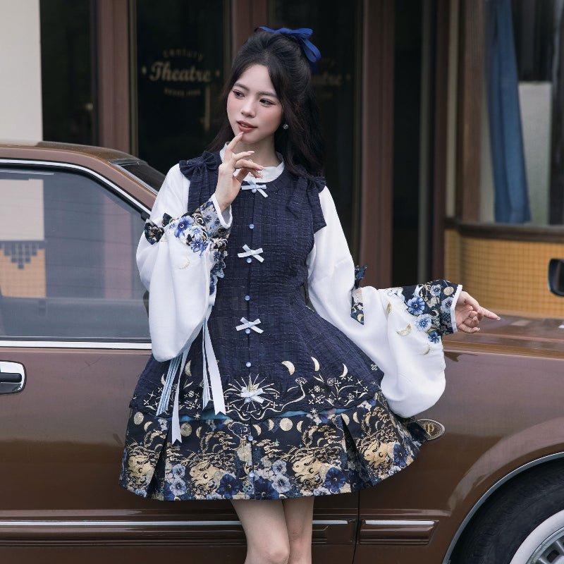 qi lolita chinese style blue dress - Jianxi Hanfu