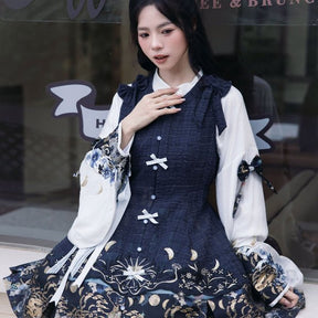 chinese style lolita white pipa sleeve shirt - Jianxi Hanfu