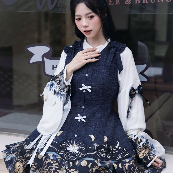 chinese style lolita white pipa sleeve shirt - Jianxi Hanfu