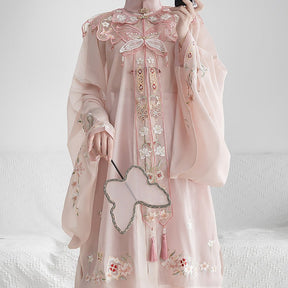 ming dynasty women's hanfu mamain skirt yunjian cloud collar - Jianxi Hanfu