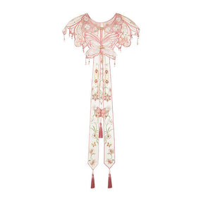 ming dynasty women's bachelor gowns yunjian pink cloud collar - Jianxi Hanfu