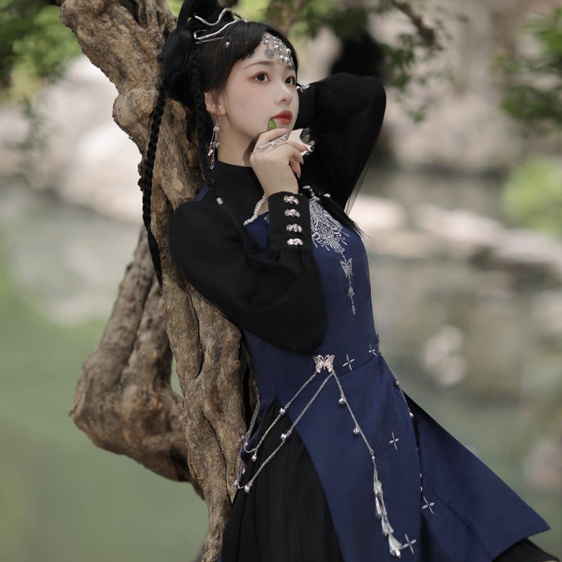 new chinese style blue qi lolita dresses summer skirt - Jianxi Hanfu