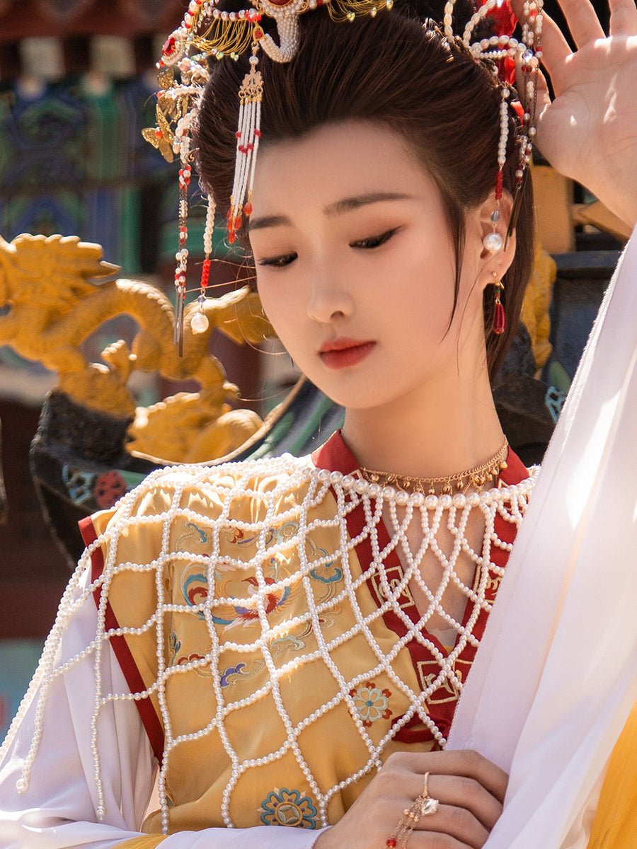 women's hanfu yunjian tang dynasty ruqun pearl cloud collar - Jianxi Hanfu
