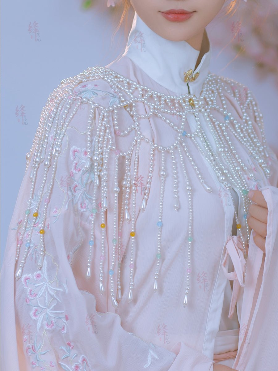 Chinese women's qipao cloud collar  yunjian colorful pearl - Jianxi Hanfu