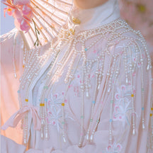 Chinese style women's cloud collar qipao yunjian colorful pearl - Jianxi Hanfu