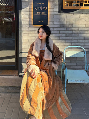 chinese tang dynasty women's plus hanfu orange dress- Jianxi Hanfu