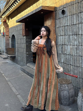 chinese style women's winter plus hanfu ruqun dress - Jianxi Hanfu