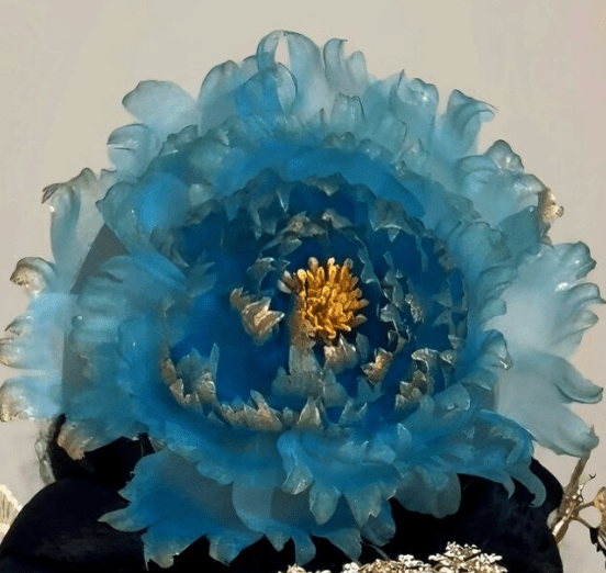 chinese tang dynasty blue poney women's hanfu accessories hairpin - Jianxi Hanfu