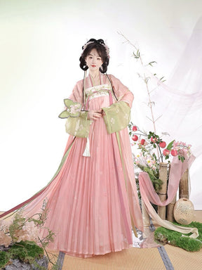 chinese style women's oversized pink ruqun hanfu dress - Jianxi Hanfu