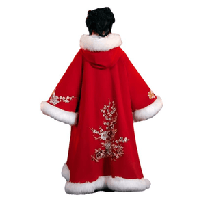 Chinese traditional children's Hanfu warm cloak for New Year - Jianxi Hanfu