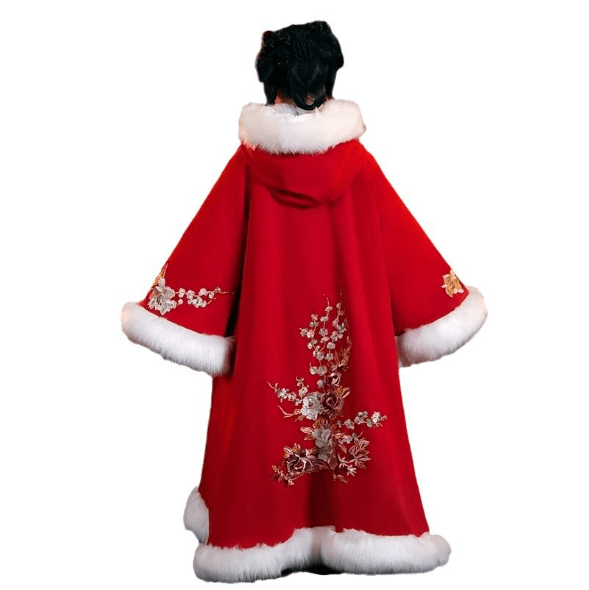 Chinese traditional children's Hanfu warm cloak for New Year - Jianxi Hanfu