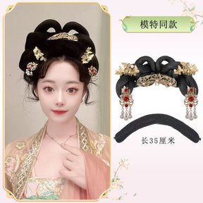 chinese tang dynasty women's hanfu tessal hairpin black wig hair - Jianxi Hanfu