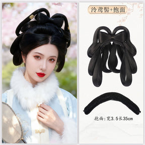chinese ming dynasty women's black fake hair tessal hairpin - Jianxi Hanfu