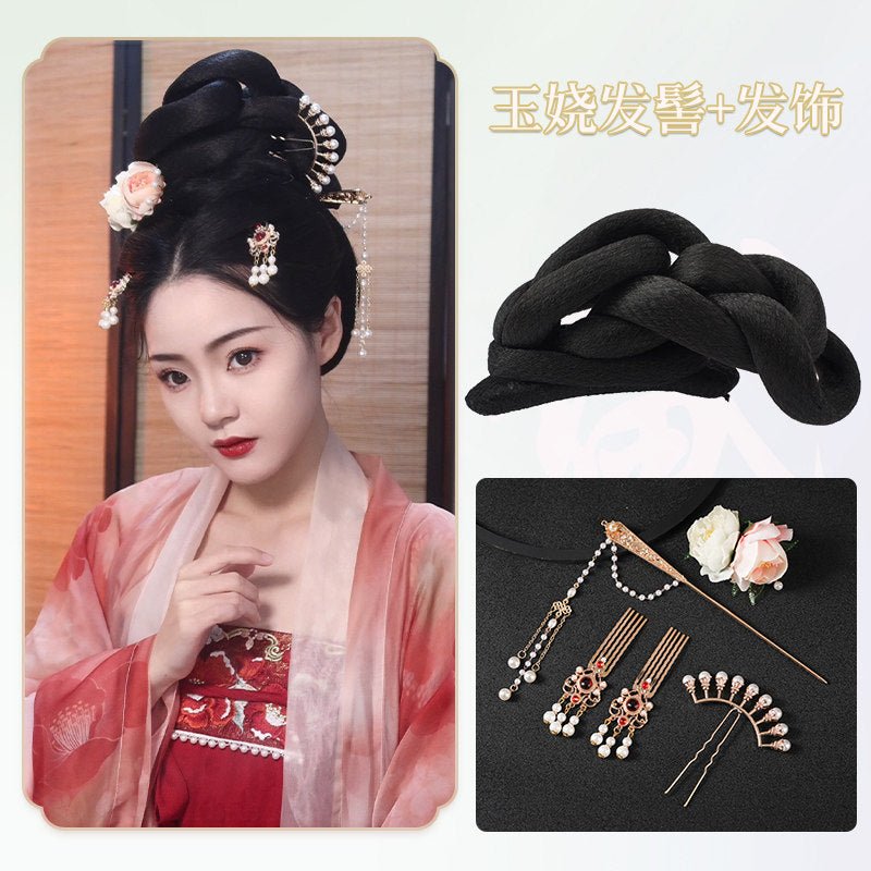 Chinese song dynasty Women's Hanfu Accessories Black fake Hair - Jianxi Hanfu