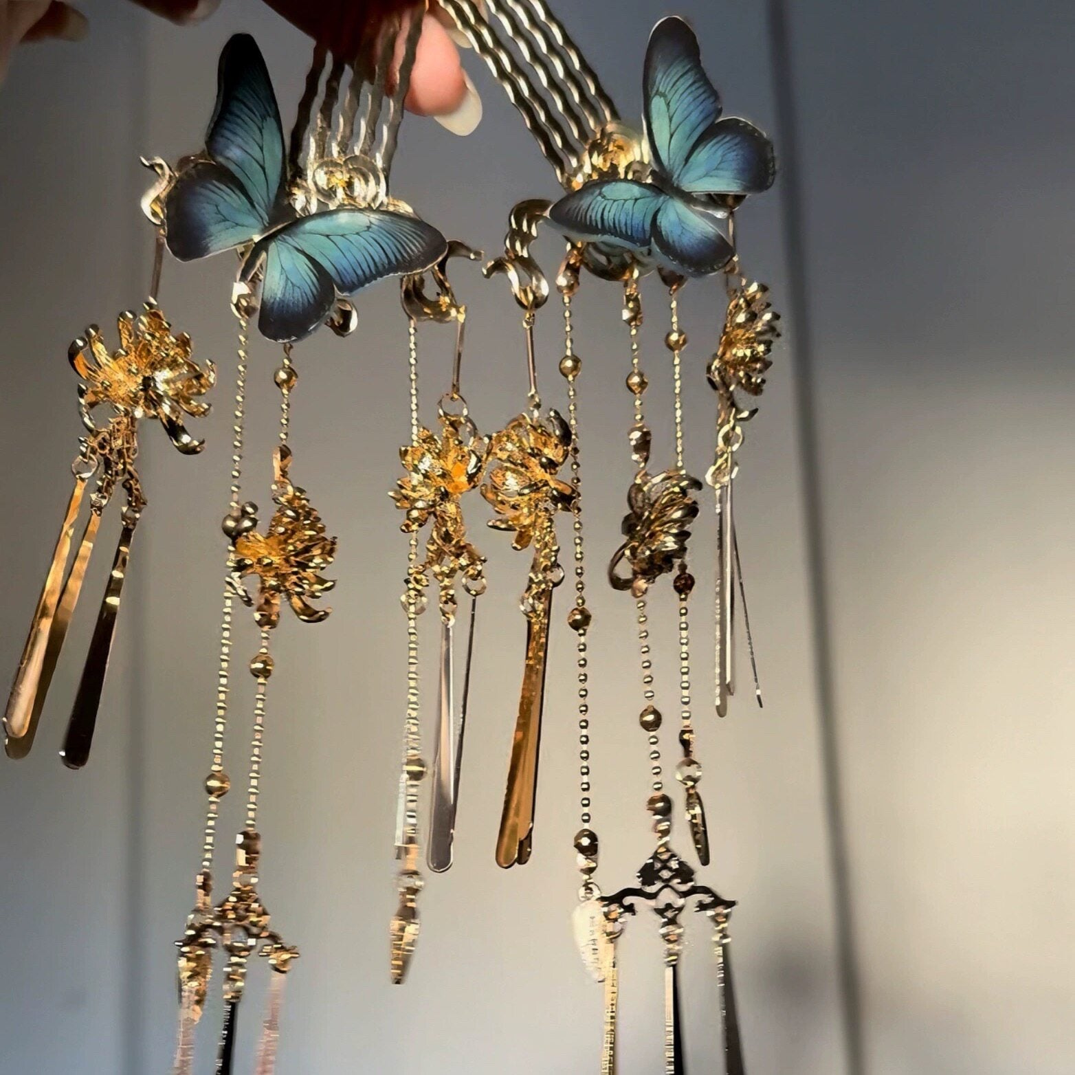 chinese women's hanfu accessories butterfly hairpin - Jianxi Hanfu