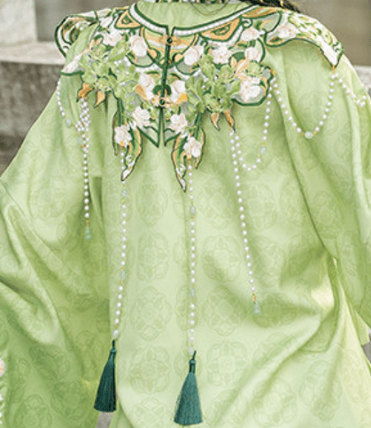 chinese ming dynasty women's green yellow yunjian - Jianxi Hanfu