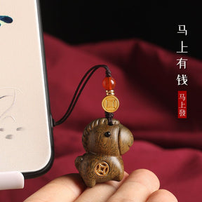 Chinese Zodiac Horse Key Chain Phone Charm & Bag Pendant Christmas Gift - Jianxi Hanfu
